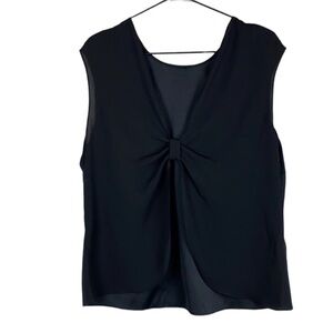 Black bow back blouse tank